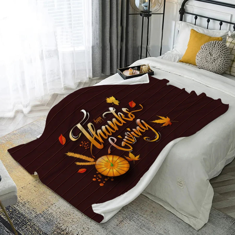 HerbstDecke LeafDream | Flanell Kuscheldecke | Weich & Wärmend | Sofa, Bett & Deko