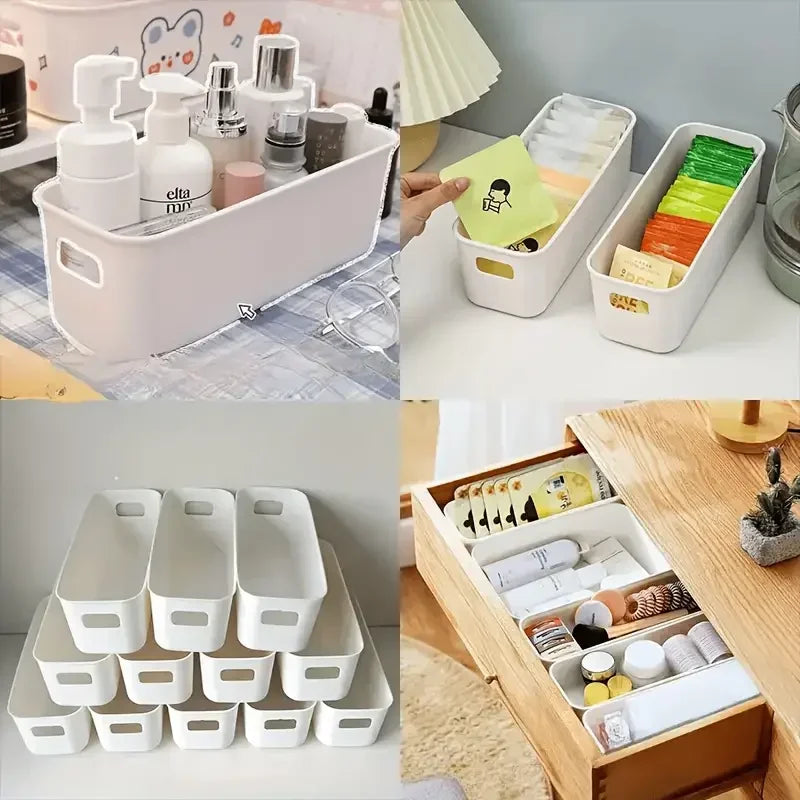 Aufbewahrungsboxen-Set OrdiFlexx | 6-teilig & stapelbar | Mit Griffen & Haken | Vielseitige Ordnung für Büro, Bad & Kleiderschrank