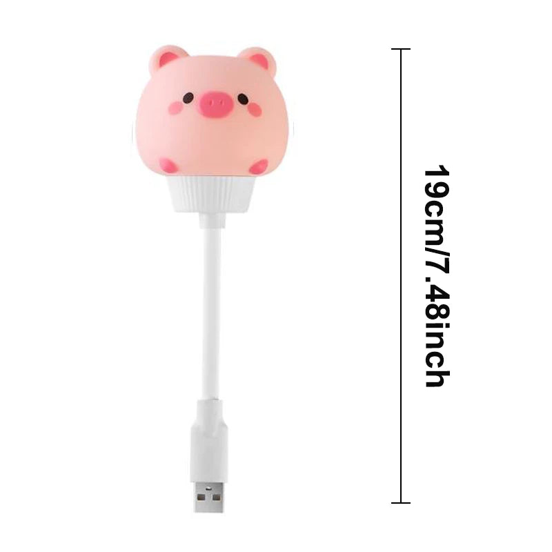 Lumiboo LED Nachtlicht für Kinder | USB oder Fernbedienung | 3 Helligkeitsstufen | Niedliches Tierdesign | 6,8 x 6 x 19 cm