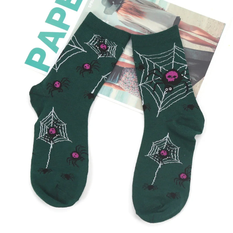 SpookySteps | Halloween Socken | Unisex | Knochen & Spinnennetz Design | EU 36–43