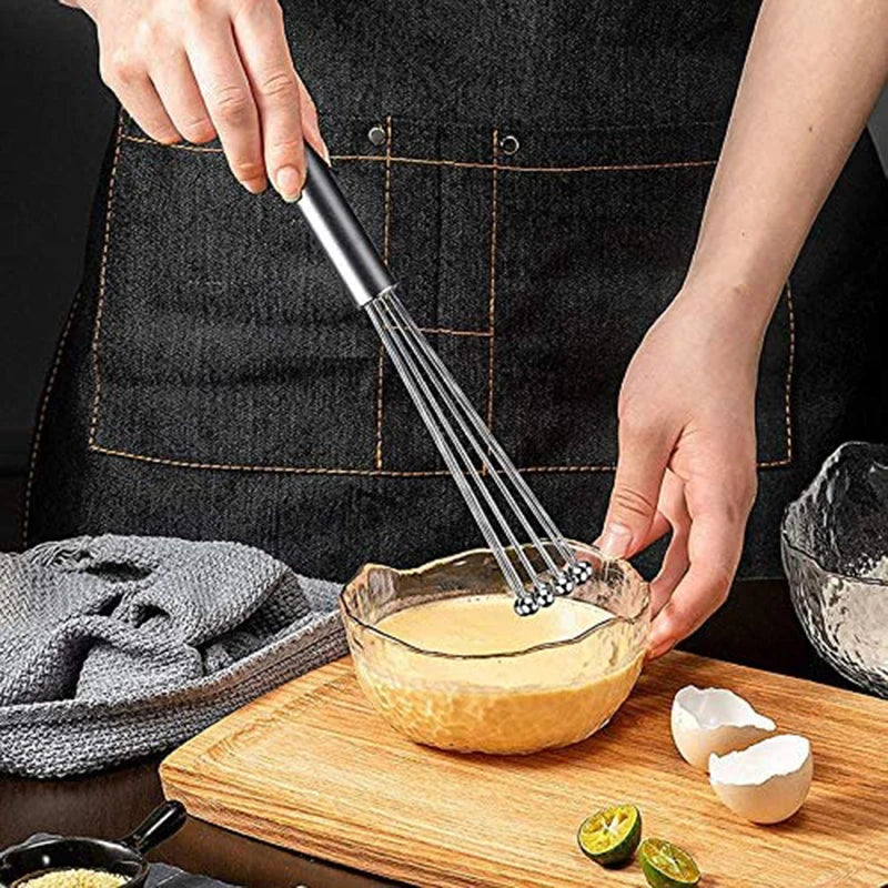 WHISPRO Edelstahl-Schneebesen | Stabil & Effizient | Zwei Größen | Für Backen & Kochen
