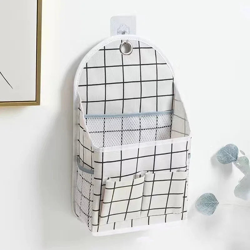 RoomEase Hängende Stoff-Aufbewahrungstasche | Wand- & Türorganizer | 2 Fächer + Seitennetz