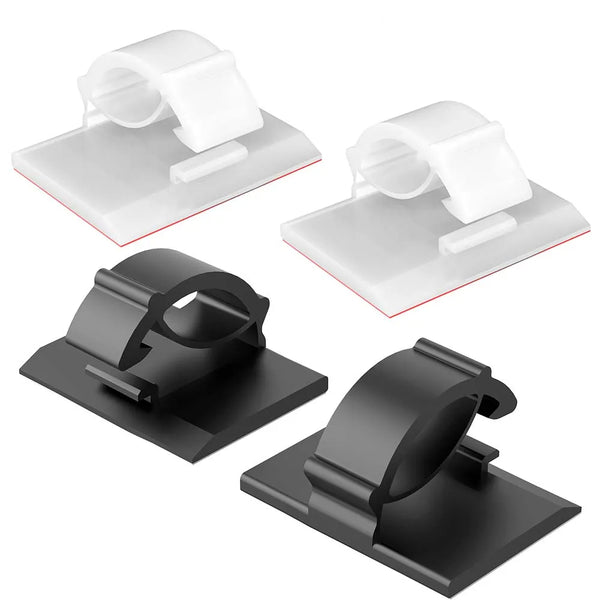 Kabelclips Set WireTidy | 30-90 teilig | Selbstklebend & flexibel | Für Schreibtisch, PC & Ladekabel