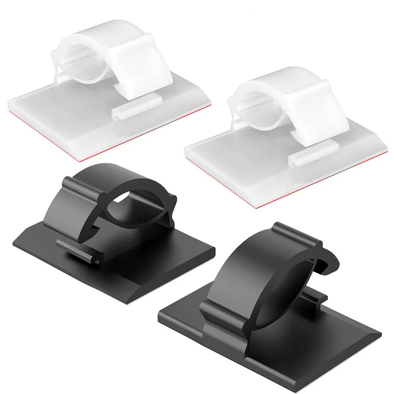 Kabelclips Set WireTidy | 30-90 teilig | Selbstklebend & flexibel | Für Schreibtisch, PC & Ladekabel