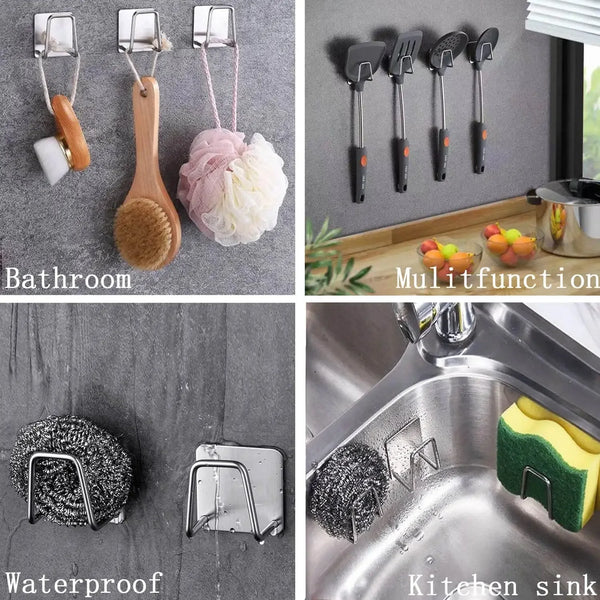 Storava Küchenhalter | Edelstahl | Selbstklebend & Bohrenfrei | Für Deckel, Schneidebrett & Küchenutensilien