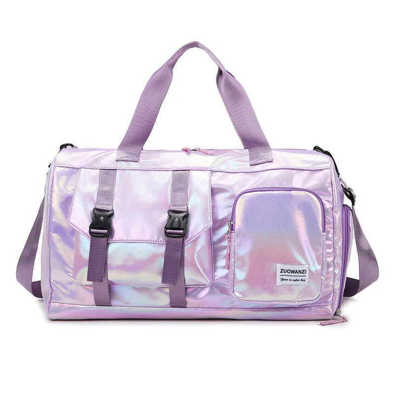 Lumivista Holografische Reisetasche | Stylische Weekender Schultertasche mit Schuhfach | Perfekt für Wochenendtrips & Kurzreisen