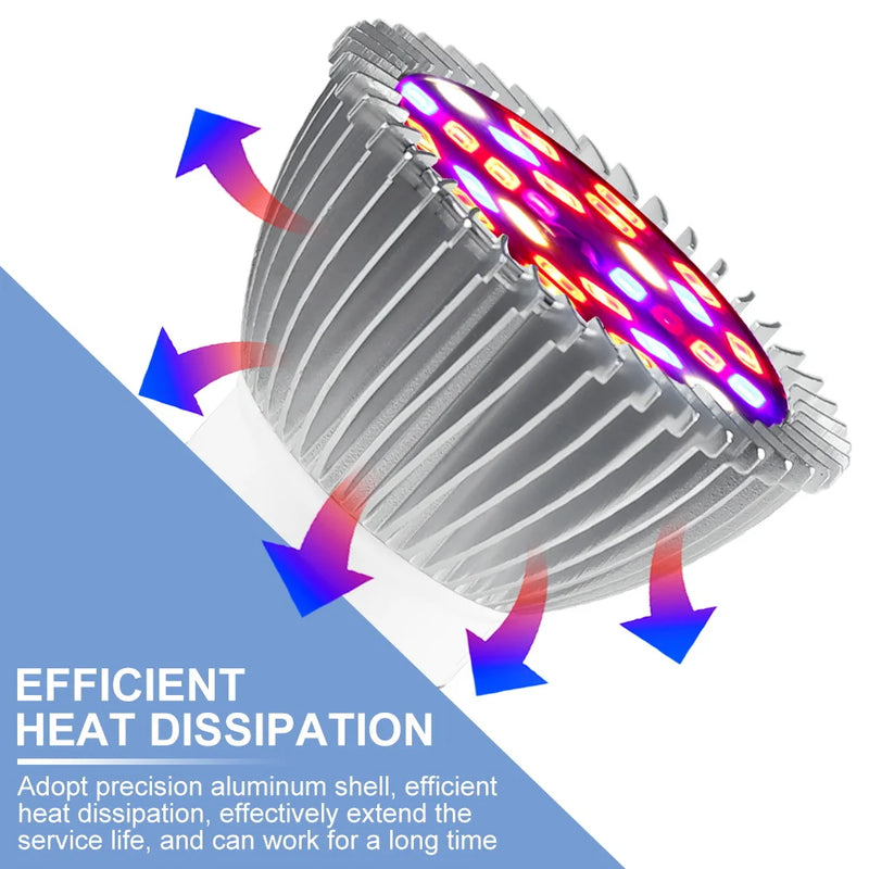 Pflanzenlampe PhytoLux | LED Vollspektrum E27/E14 | Für Wachstum & Blüte | Aluminiumgehäuse