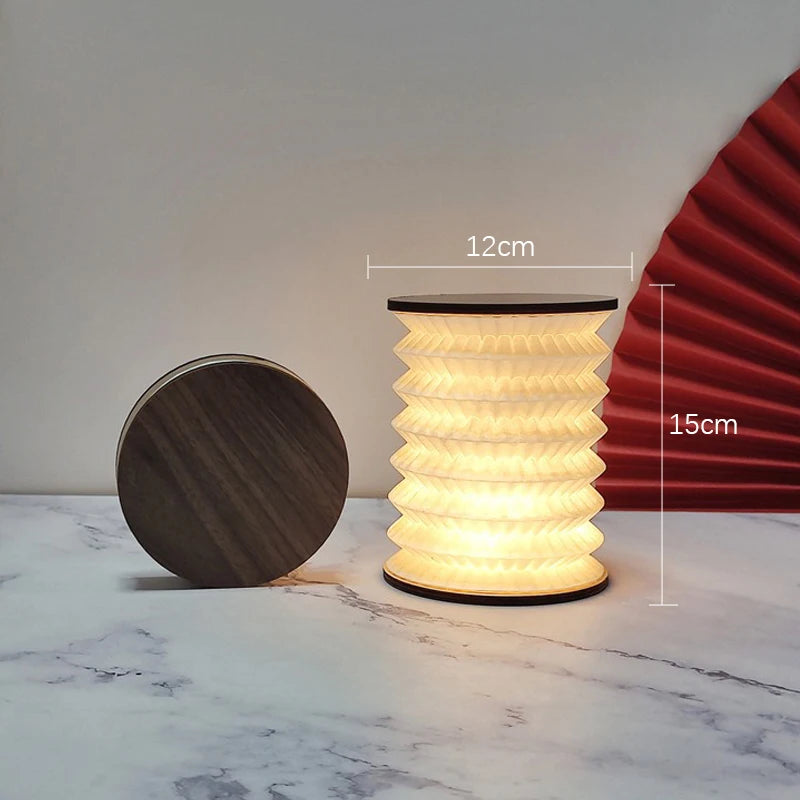 Lunava Faltbare LED Tischlampe | USB Wiederaufladbar | Touch-Dimmung | Laternen-Design aus Dupont-Papier | 2W | 400 mAh Akku