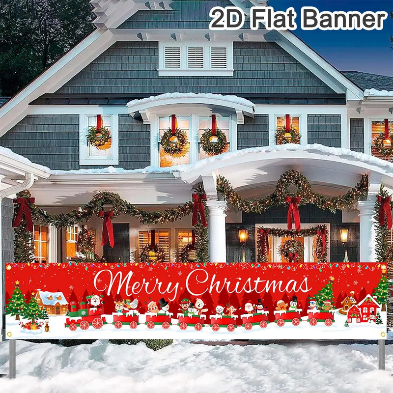 FestiJoy Weihnachts-Banner | Merry Christmas & Happy New Year 2025/2026 | Outdoor & Indoor Deko | Wetterfest & Wiederverwendbar