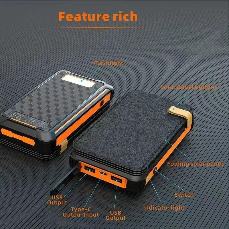 Solar-Powerbank SunCharge Fold | Faltbares Solarpanel & USB-Ausgang | Wasserdicht & Outdoor-tauglich | Für Handy, Camping & Reisen