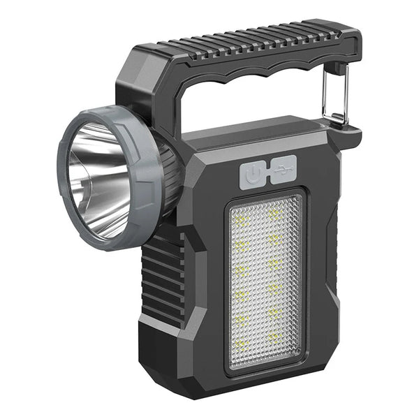 Aurilux OutdoorPro Solar Taschenlampe & Suchscheinwerfer | COB-Arbeitslicht | Wiederaufladbar | Outdoor & Notfälle