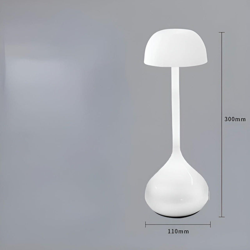 Velumia Kabellose LED Tischlampe Pilzform | Dimmbar & Wiederaufladbar | Touch-Funktion | Aluminium & Acryl | 11×30 cm