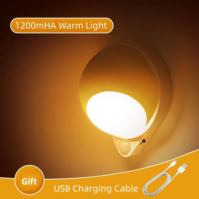 Intelligentes LED Nachtlicht GlowMate 360 | 360° Drehbar | Bewegungssensor | USB Wiederaufladbar