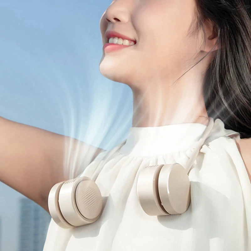 NeckBreeze Nackenventilator Bladeless | Tragbar & Wiederaufladbar | 3-Stufen Kühlung | Leise & Kompakt