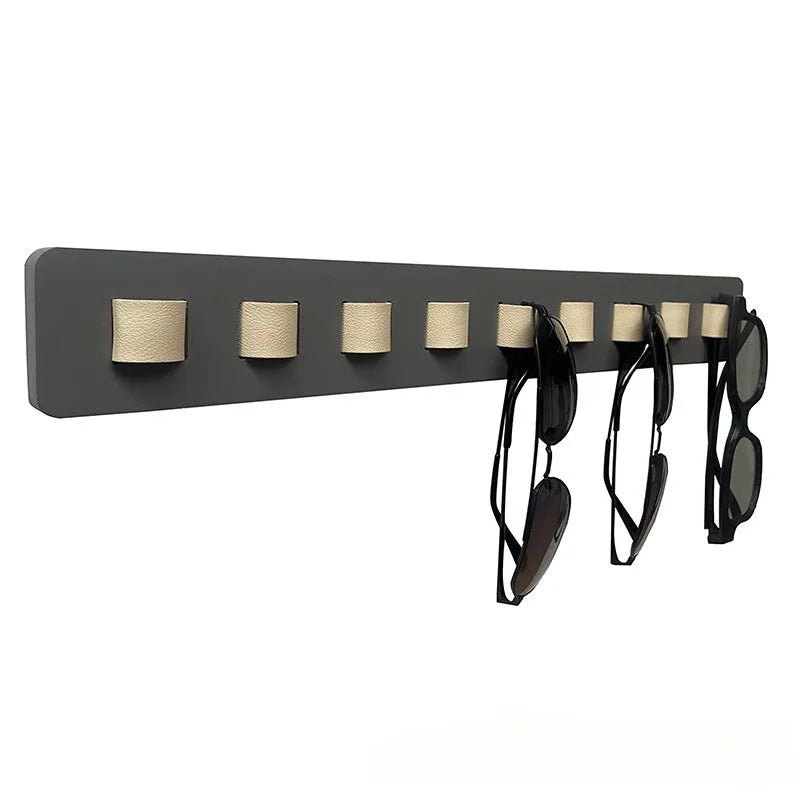 VisionaryRack Wandhalterung für Brillen | Holz & PU-Leder | Platz für mehrere Sonnen- & Lesebrillen | 40 × 5,3 cm