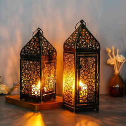 Laterne OriLum | Orientalisches Design in Bronze | Handgefertigt aus Metall | 25–29 cm Höhe