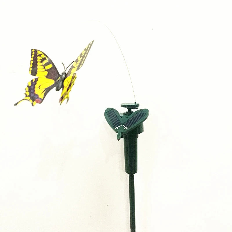 SOLAVIA Sonnenblumen-Gartenstecker | Mit drehendem Schmetterling oder Kolibri | Solar-Deko für Garten & Topfpflanzen | 20×20×10 cm