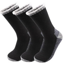 Merino Wollsocken Herren | Winter Thermo | 3er Pack | Frottee-Innenfutter & Mittel-Lang