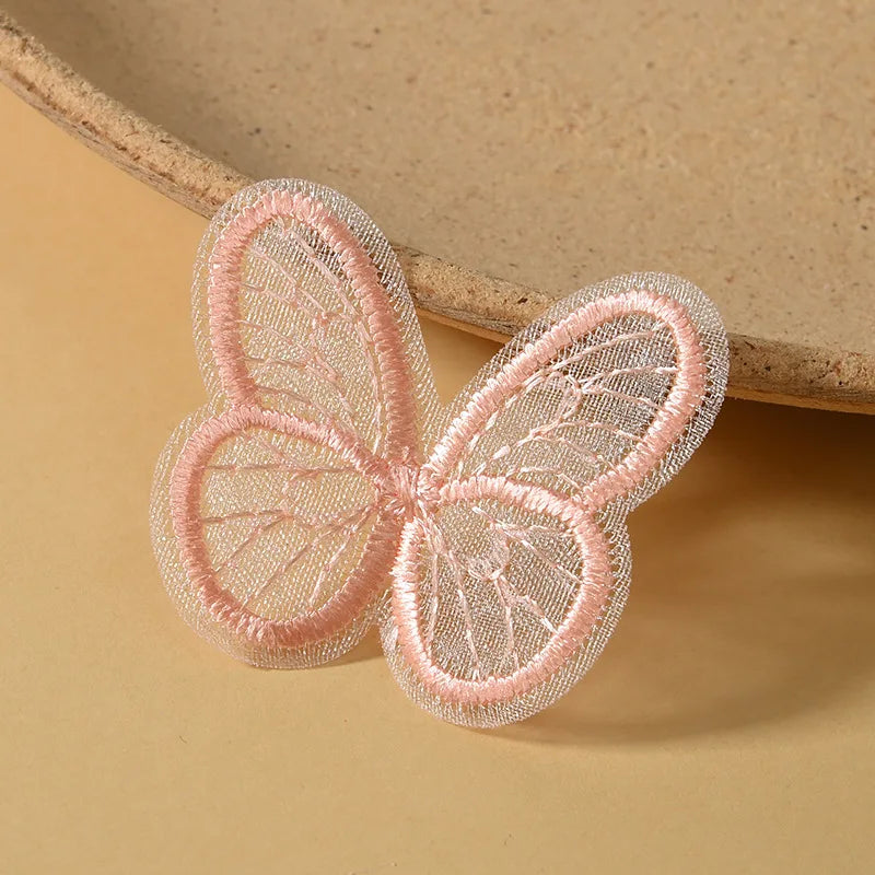 Bestickte Schmetterlings-Applikationen ColorWing | 20 Stück | 4,5 x 4 cm | Bunte Netzoptik | Zum Aufnähen