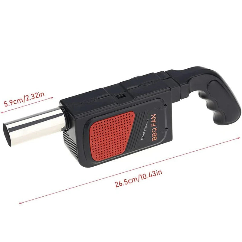 Grillvance FireBoost Elektrischer BBQ-Lüfter Handgebläse | Tragbares Grillgebläse für Kohlegrill & Camping