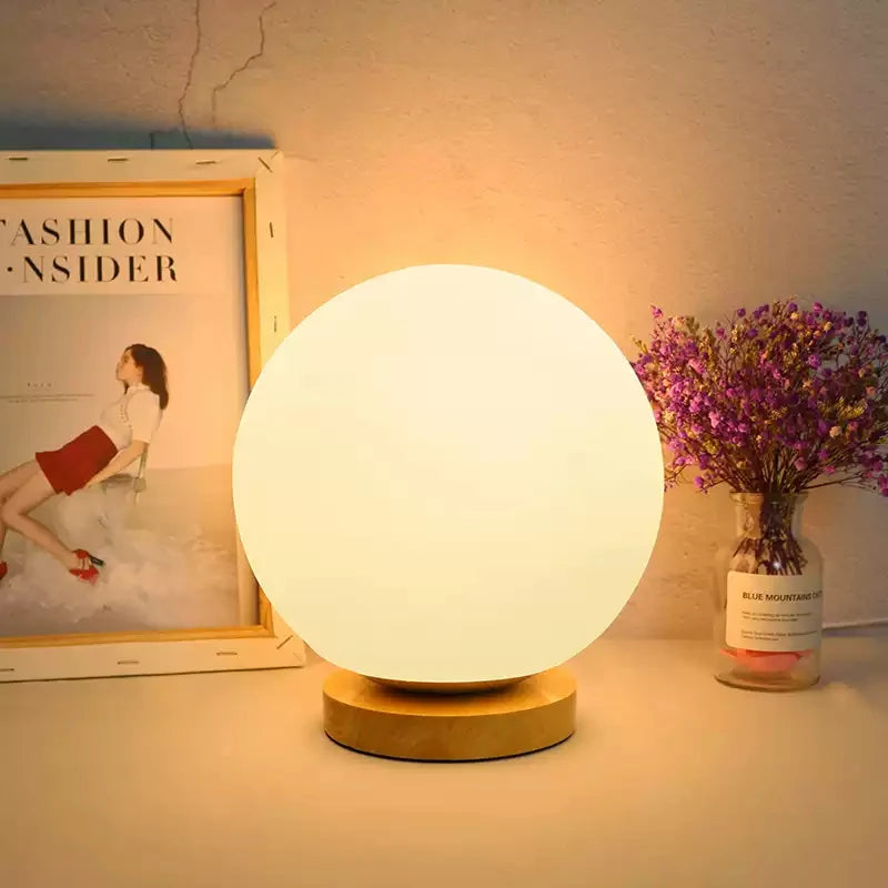 LumiCraft Touch-Tischlampe | USB-Wiederaufladbar | Warmweiß & RGB | Holz- & ABS-Design | 3W