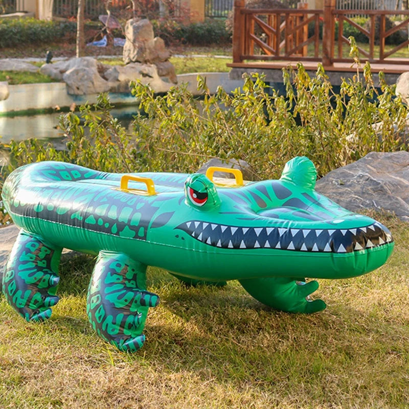 Floatoro Aufblasbares Krokodil Pool-Tier für Kinder & Erwachsene | Schwimmspielzeug für Strand, Pool & Sommerparty | Robuste Wassermatratze aus PVC