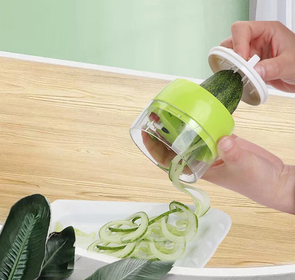 Twistello SpiralChef Handspiralschneider für Gemüse | 4-in-1 Spiralschneider | Für Zoodles, Spaghetti & Gemüseringe | Spülmaschinengeeignet