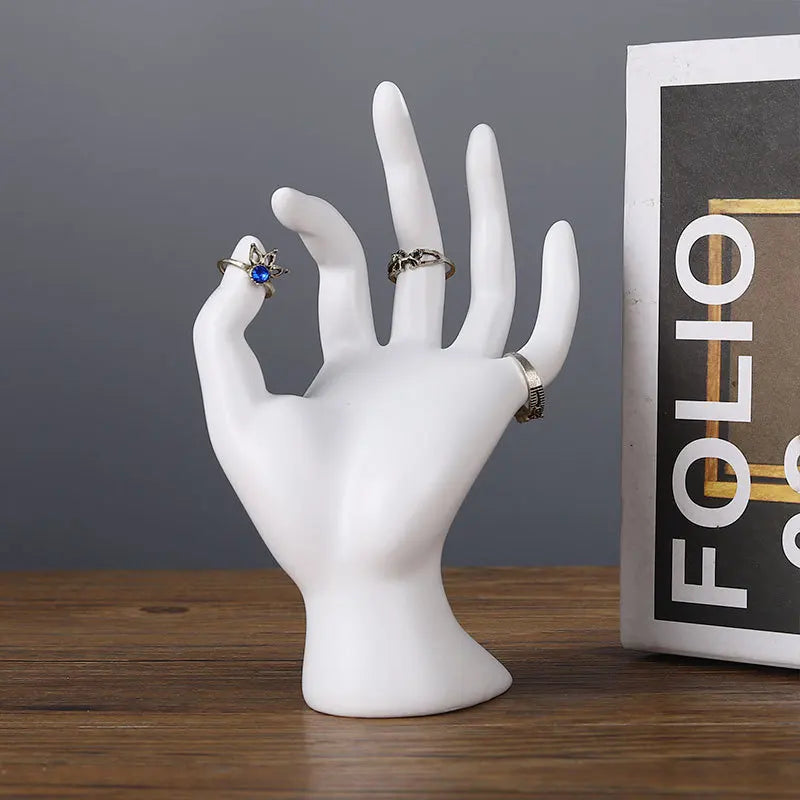 Schmuckdisplay EleganzForm  | Deko-Hand & Büste für Schmuckpräsentation | Für Ringe, Uhren, Armbänder & Halsketten | Künstlerische Deko