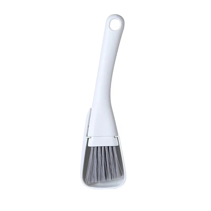 Fensterrahmen- & Fugenbürste DustLine DuoBrush | 2-in-1 Reinigungsbürste mit Mini-Handfeger | Für Fensterrahmen, Tastaturen & Ritzen | 19×5 cm