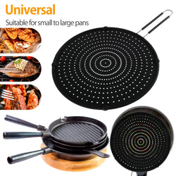 Spritzschutzdeckel CookSafe FlexGuard | Silikon & Edelstahl | Faltbarer Spritzschutz für Pfanne & Topf | 50×32 cm | Hitzebeständig & Spülmaschinenfest