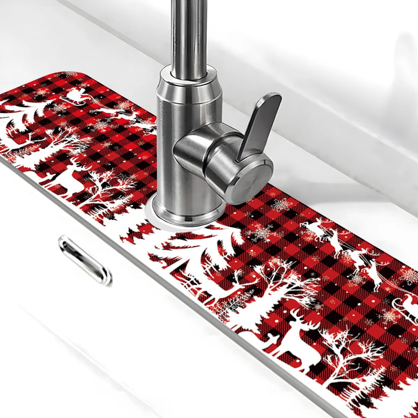 Weihnachts-Spülmatte Nordivelle | Saugfähig & Rutschfest | Waschbar | Festliche Weihnachtsdeko für Küche & Zuhause