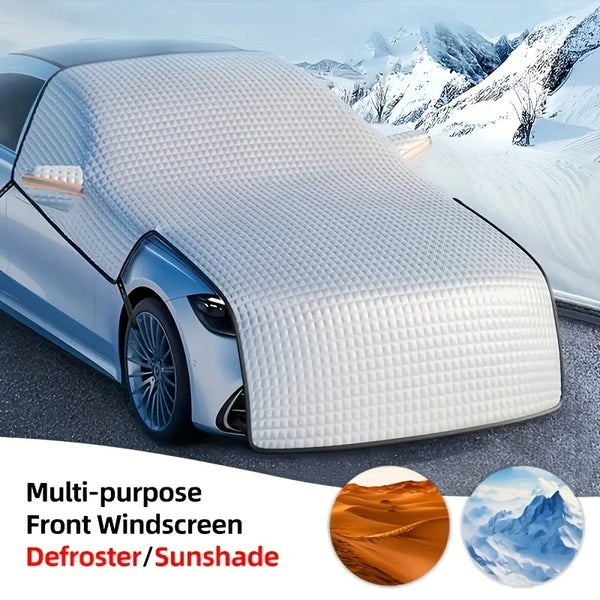 FrostShield Max | Auto Frontscheibenabdeckung | Wind- & Frostschutz | Sonnenschutz & Eisschutz in Einem | Ganzjahresabdeckung