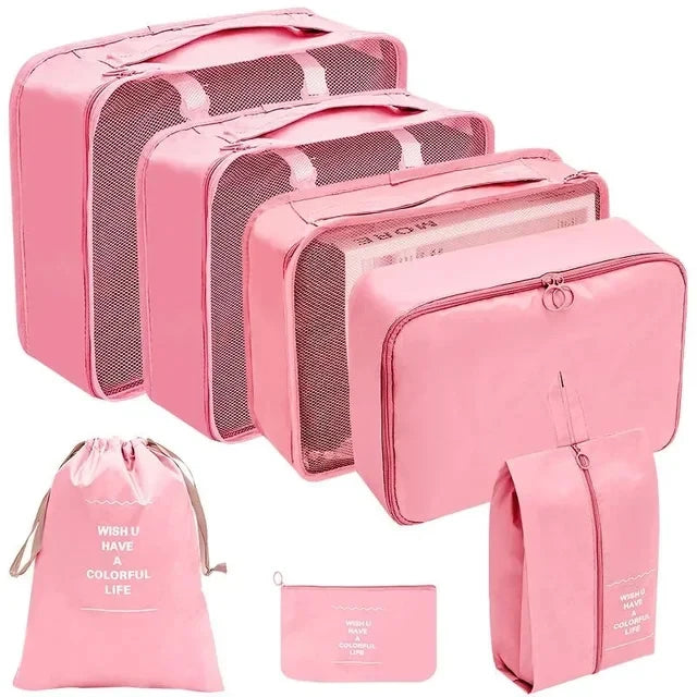 PackWunder Reise-Organizer Set 7/8/9/10-teilig | Faltbare Koffer-Organizer | Für Kleidung, Schuhe & Accessoires