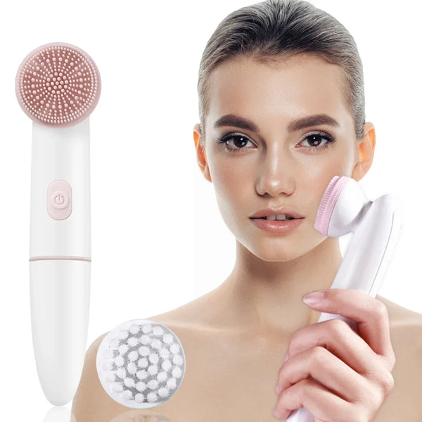 Skinvora 2-in-1 Gesichtsreinigungsgerät Silikon | Tiefenreinigung & Massage | Wasserdicht & Hautfreundlich | 15,8 × 4,7 × 2,7 cm