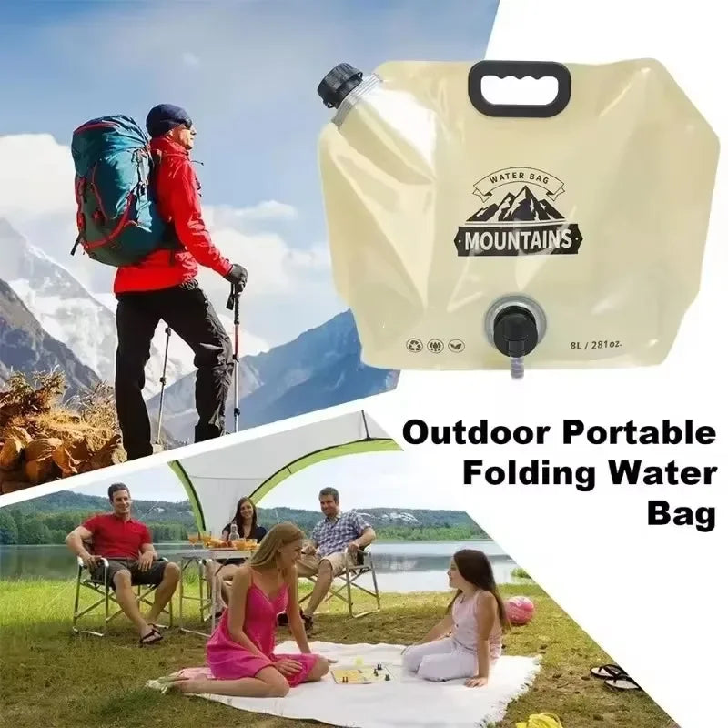 HydraPakx Faltbare Wassertragetasche 8 L | Mit Griff & Ausgießer | Für Camping, Wandern & Outdoor