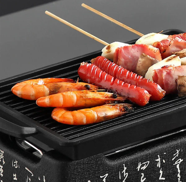 Koarento Tragbarer Holzkohlegrill | Koreanischer Tischgrill für Outdoor & Haushalt | Wiederverwendbar & Kompakt | Ideal für BBQ & Camping