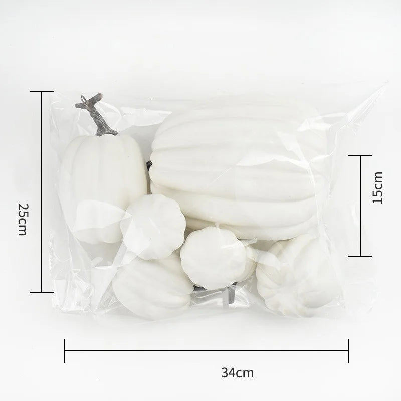 Dekokürbisse PumpkinCharm | 7-teiliges Set | Herbst- & Halloween-Deko | Leicht & Wiederverwendbar