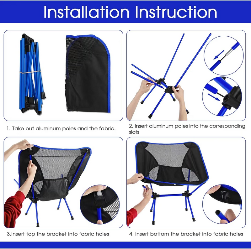 TrailEase Campingstuhl Ultraleicht | Faltbar & Belastbar bis 150 kg | Kompakt für Outdoor & Reisen | 53x10 cm