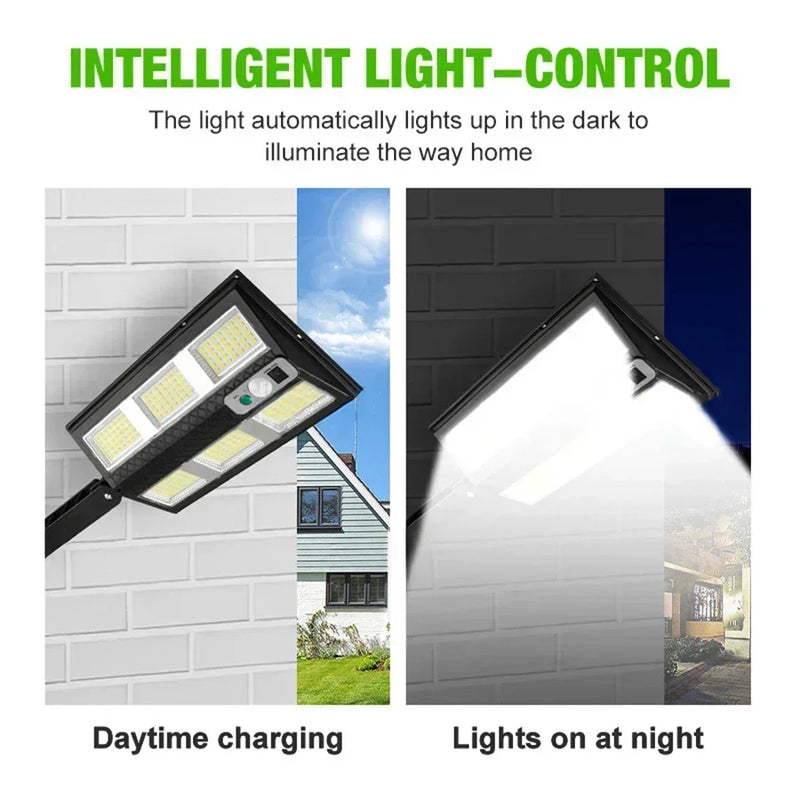 Solarex ProMotion 55 Solar-Wandleuchte mit Bewegungsmelder | 55 LEDs | IP65 Wasserdicht | Mit Fernbedienung & 3 Modi | 320° Abstrahlwinkel
