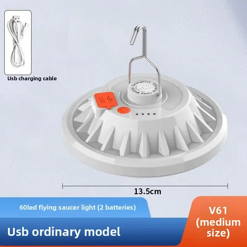 Skyvalo Solar UFO-Campinglampe | Mit Fernbedienung | Wiederaufladbar & Tragbar | Für Outdoor, Notfall & Nachtmärkte