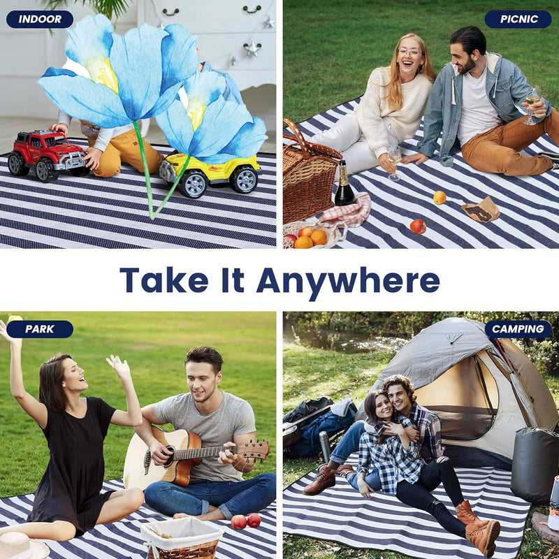 Vivantura Picnic Blanket Extra Large | Wasserdicht & Sandabweisend | Faltbar für 8 Personen | Ideal für Strand & Park