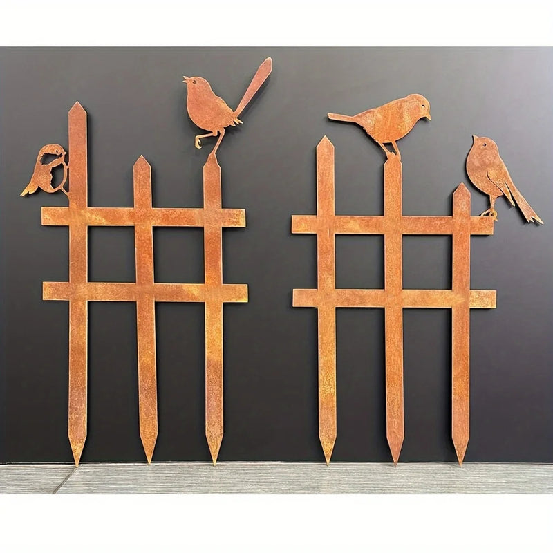 Rustivalo Metall-Gartenstecker Vogel | Rustikales Gartendeko-Element | Charmant & wetterfest | Geschenkidee für Gartenliebhaber