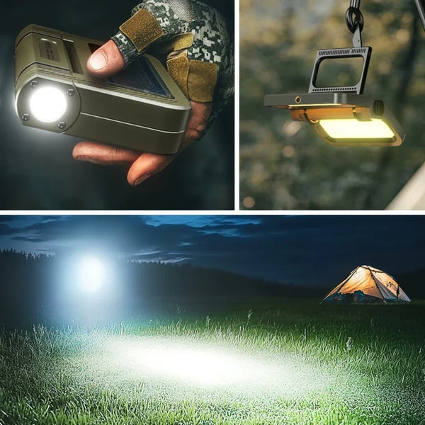 Campinglampe Solaris Pro | Superhell & Faltbar | Magnetisch & Wiederaufladbar | Solar- & USB-Betrieb