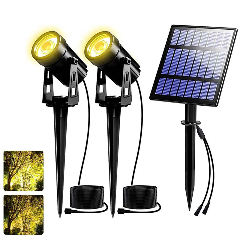 Solar Gartenstrahler LumiGlow DuoColor | 3000K/6000K Warm- & Kaltweiß | IP65 Wasserdicht | Automatischer Dämmerungssensor