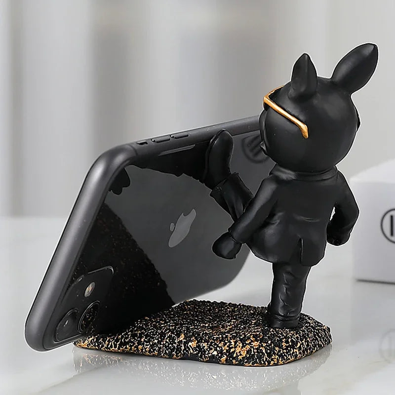 Bulldoggo PhoneStand | Handyhalter & Figur | Harz Skulptur | 9–11 cm