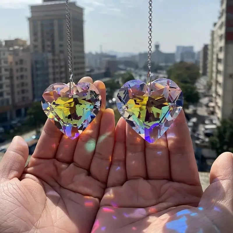 Suncatcher LumiKristall Duo | 2er-Set Kristall-Prismen | Regenbogenfänger für Fenster, Balkon & Garten