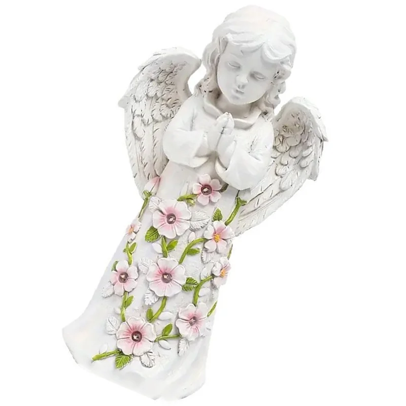 Solar Gartenfigur LumiAngel | Engel Statue mit Solarlicht | Handgefertigte Gartendeko aus Harz | Umweltfreundlich & Geschenkidee