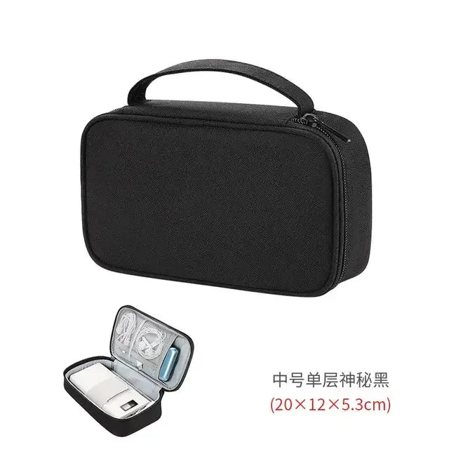 TechTidy TravelSafe Kabel Organizer Tasche | Wasserdicht & Kompakt | Für Reisen & Elektronik-Zubehör | In M & L erhältlich