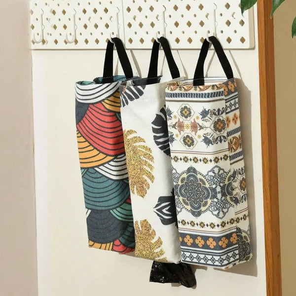 Baginova Wandhalter für Müllbeutel | Platzsparender Beutelspender | Aufbewahrung ohne Bohren | 34×10 cm