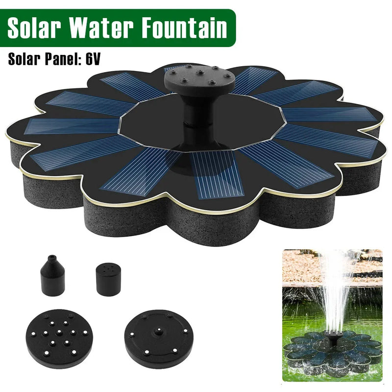 Solar Spring Gartenbrunnen | 5 Düsenaufsätze | Energiesparend & Wartungsfrei | Für Teich, Vogelbad & Balkon